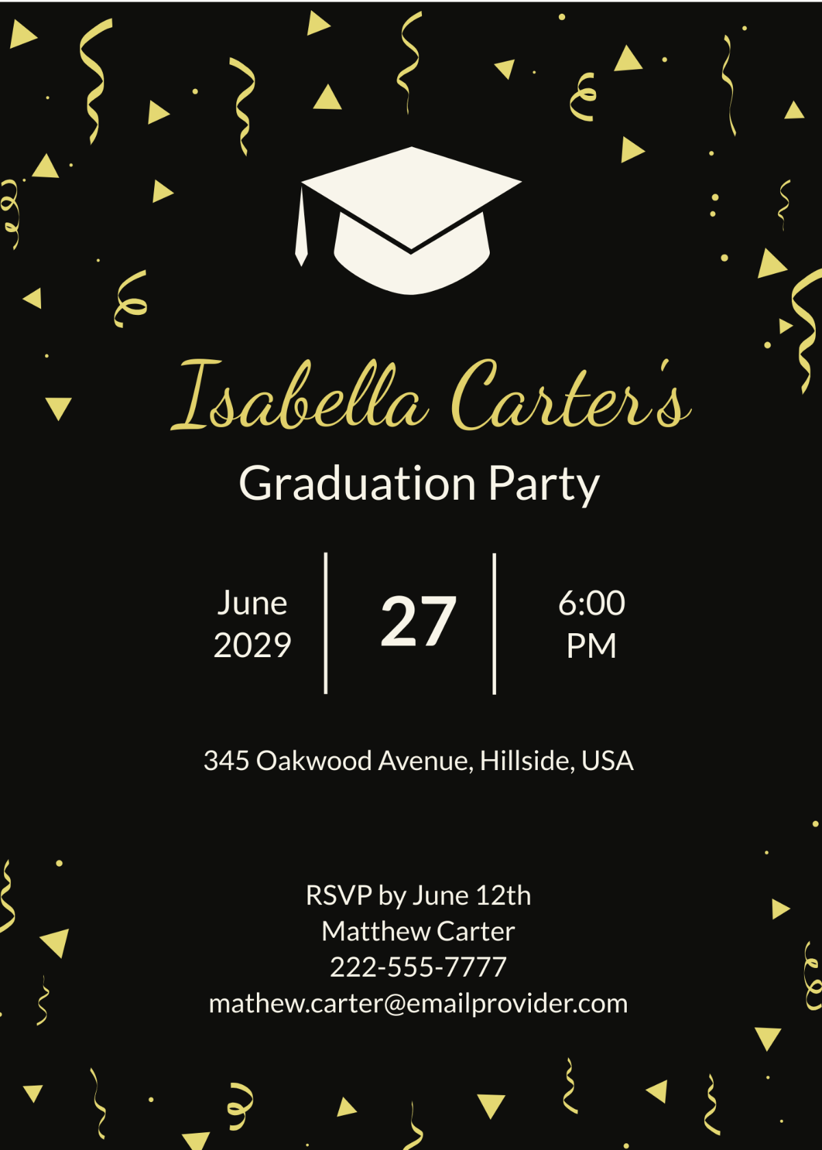 graduation template invitation