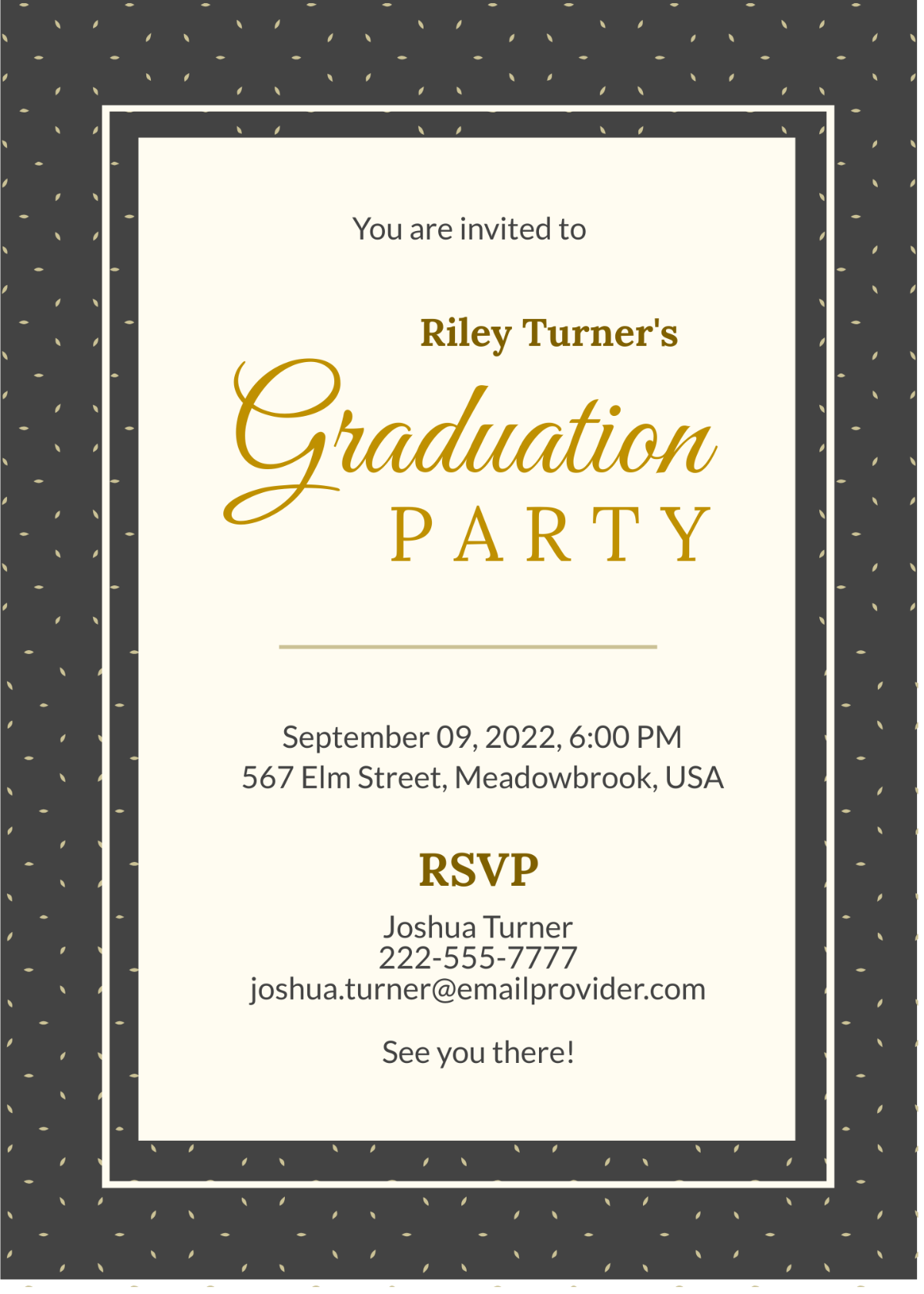 Free Sample Graduation Invitation Template To Edit Online