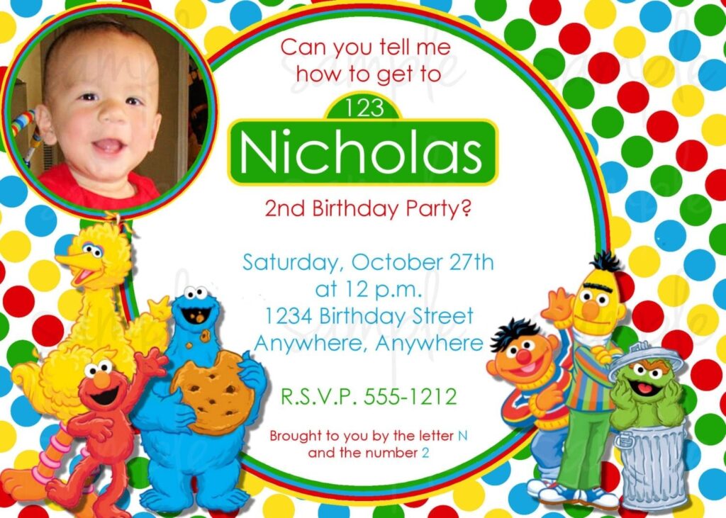 Free Sesame Street Invitation Template