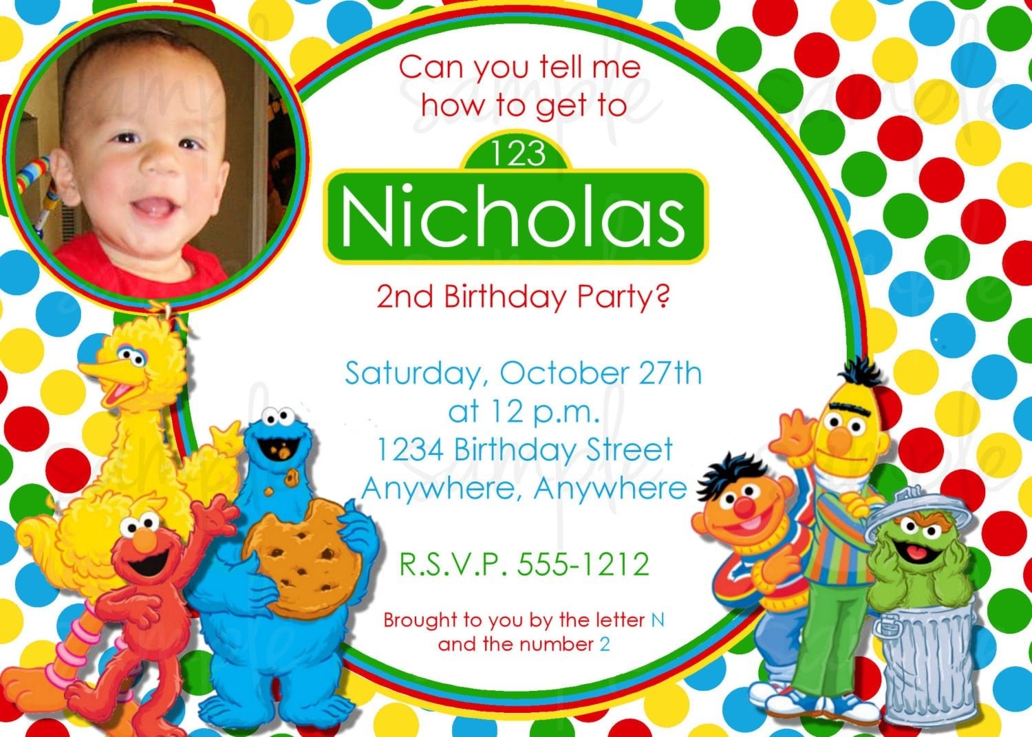 Free Sesame Street Invitation Template
