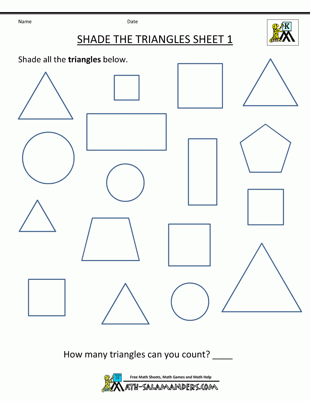 Free Shape Worksheets Kindergarten Worksheets Library