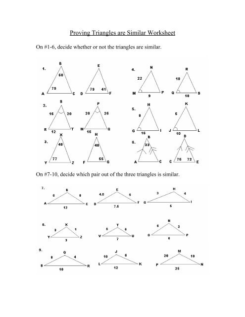 similar triangle worksheet
