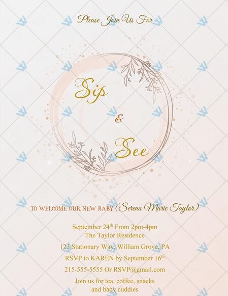 Free Sip And See Invitation Templates Wording Idea 