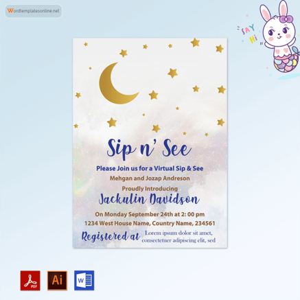 sip and see invitation templates free