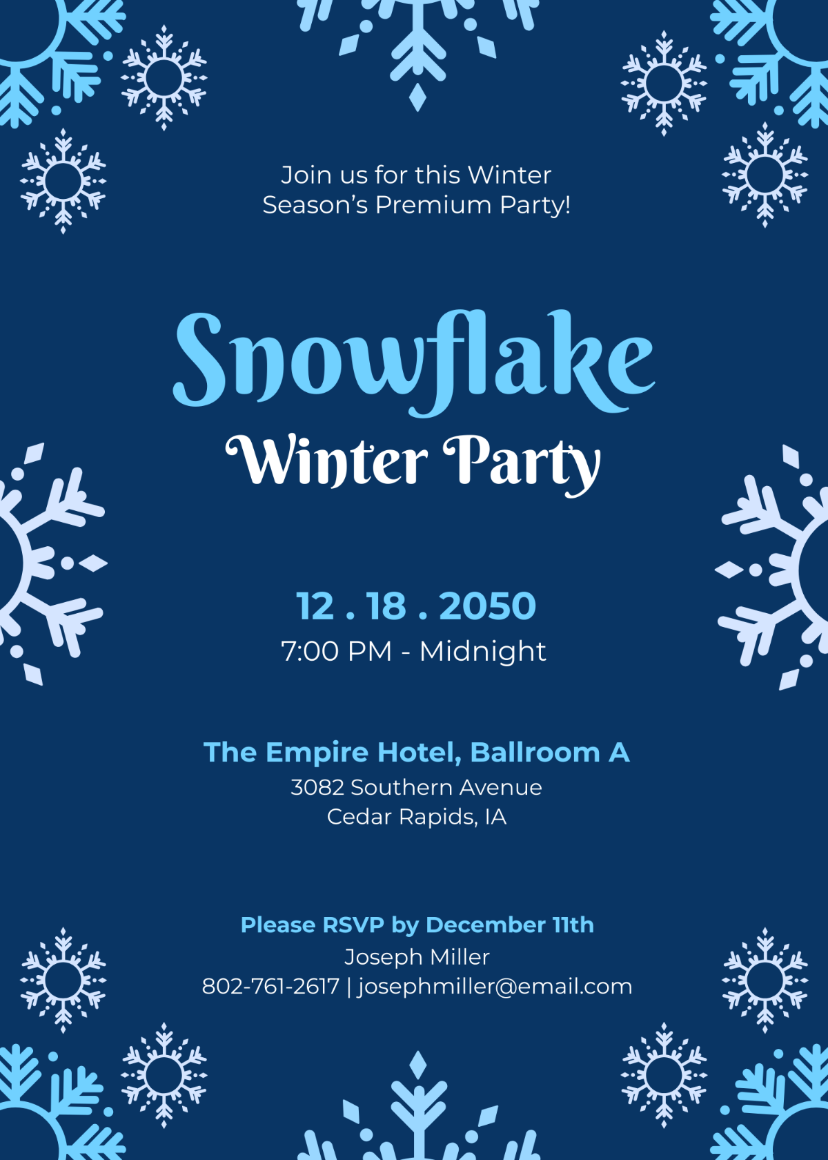 winter party invitation template free
