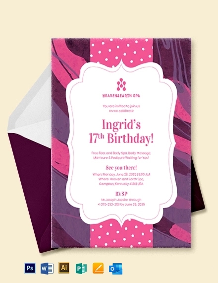FREE Spa Invitation Template Download In Word Google Docs 