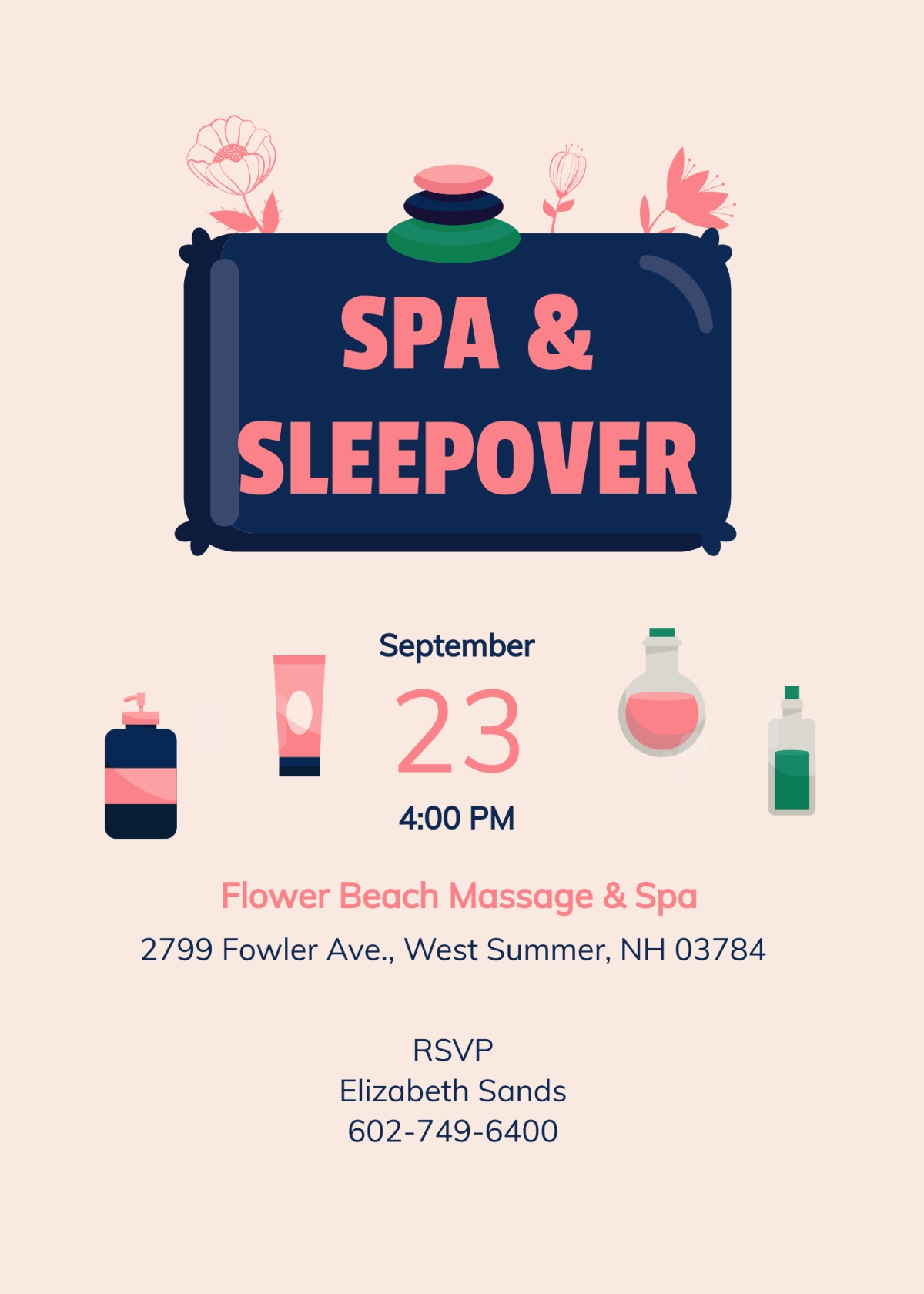spa invitation template