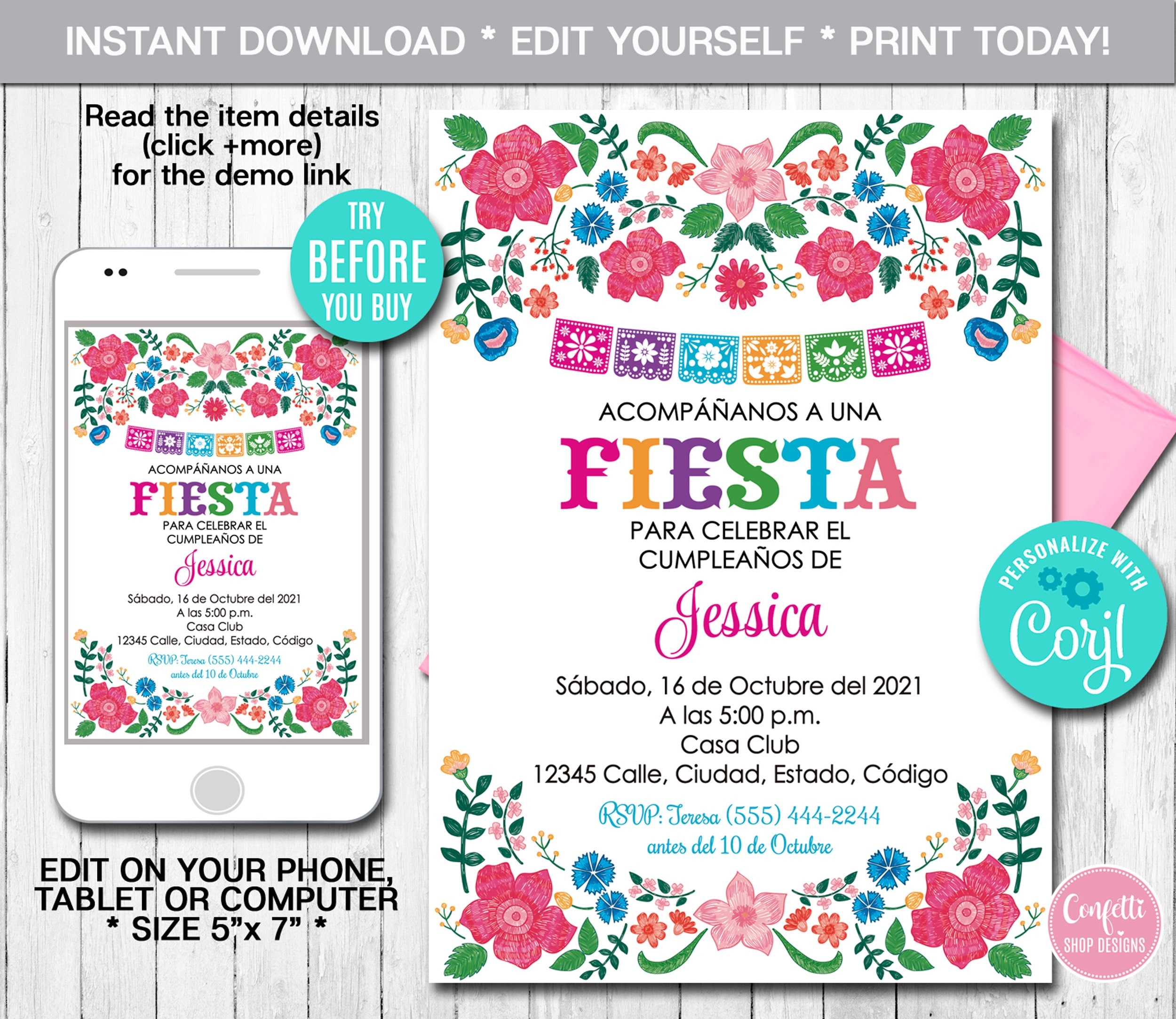 free spanish invitation template