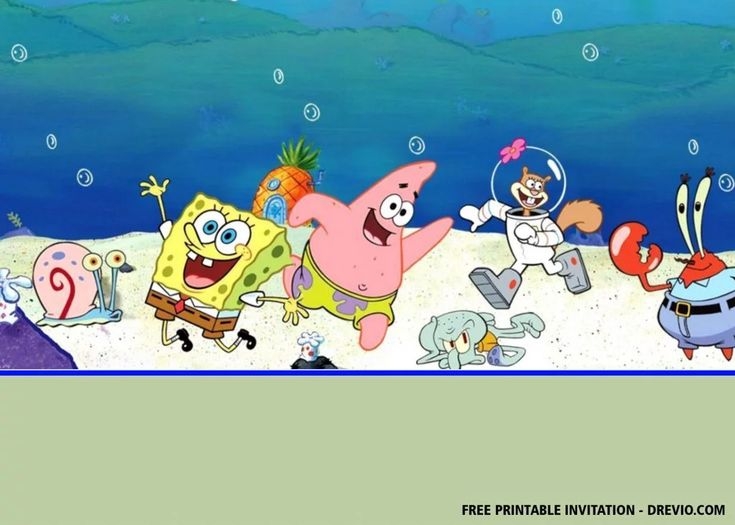 spongebob squarepants invitation templates