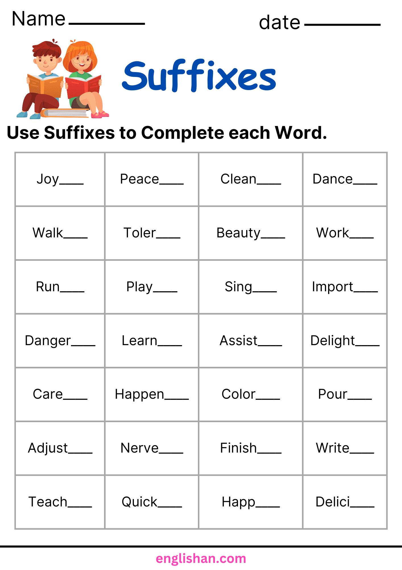 Free Suffix Worksheet Download Free Suffix Worksheet Png Images Free 