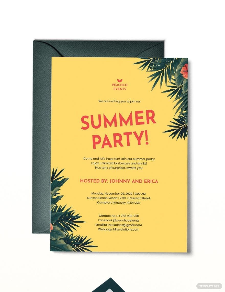 FREE Summer Party Invitation Templates Examples Edit Online 
