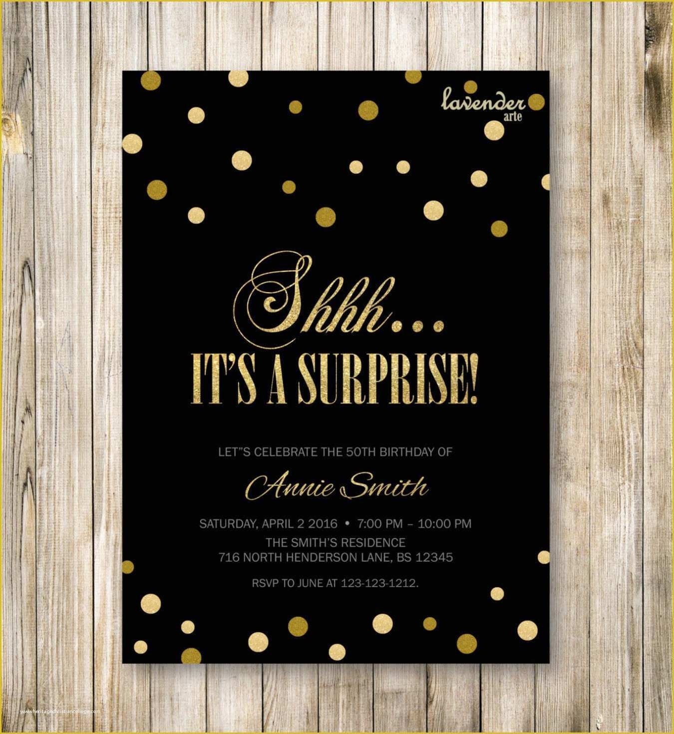 Free Surprise 50th Birthday Party Invitations Templates Of 50th 