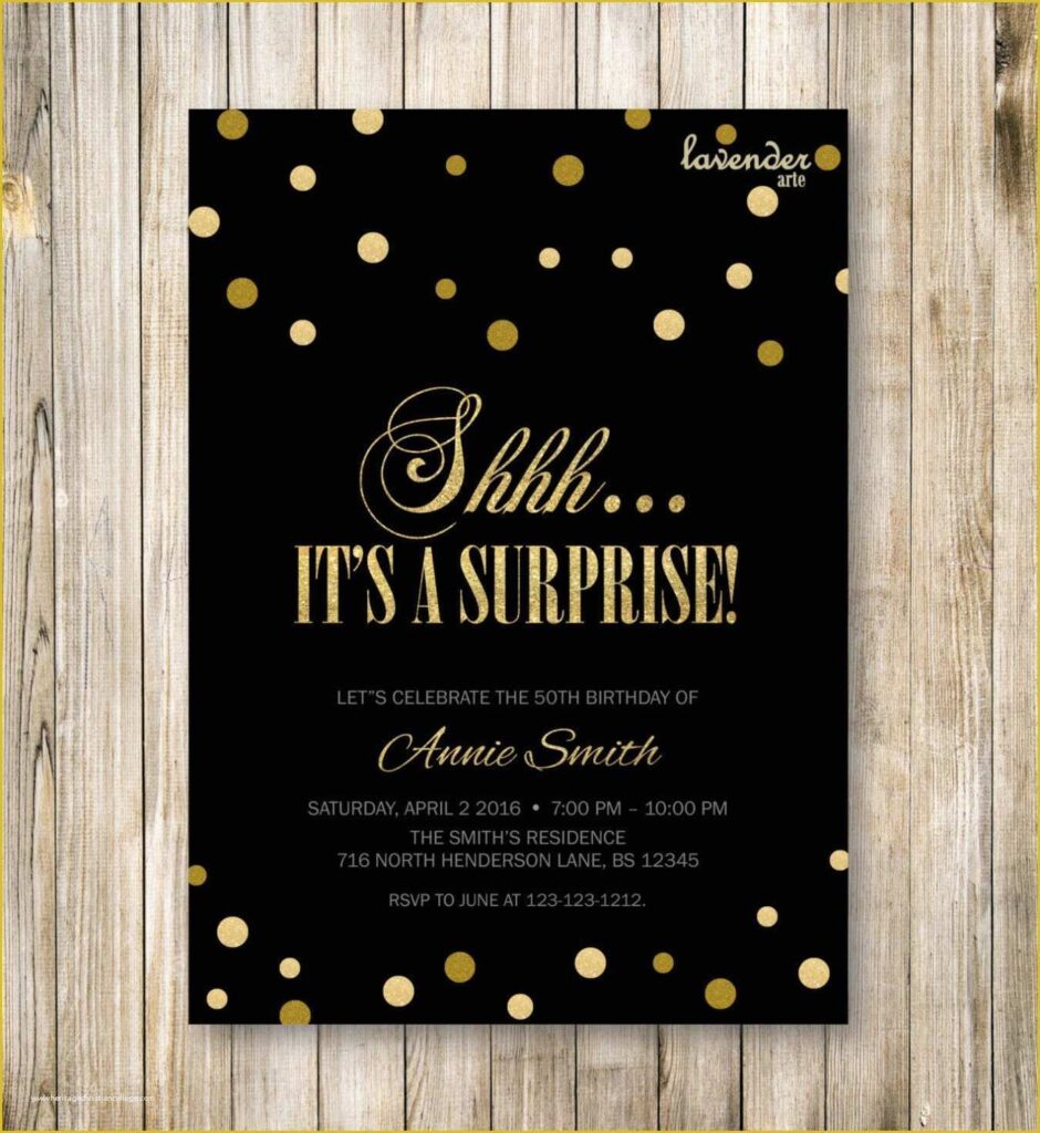 Free Surprise 50th Birthday Party Invitations Templates Of 50th
