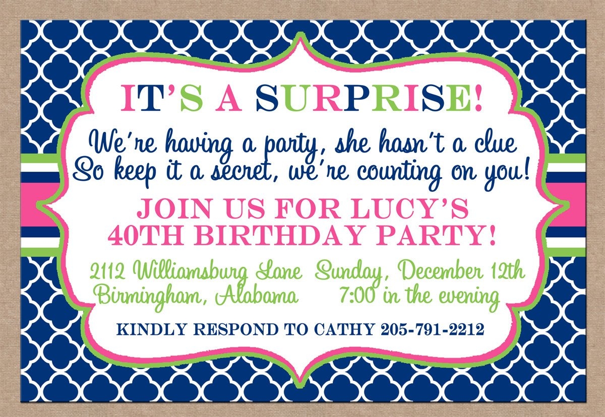 FREE Surprise Birthday Party Invitations Templates FREE Invitation 