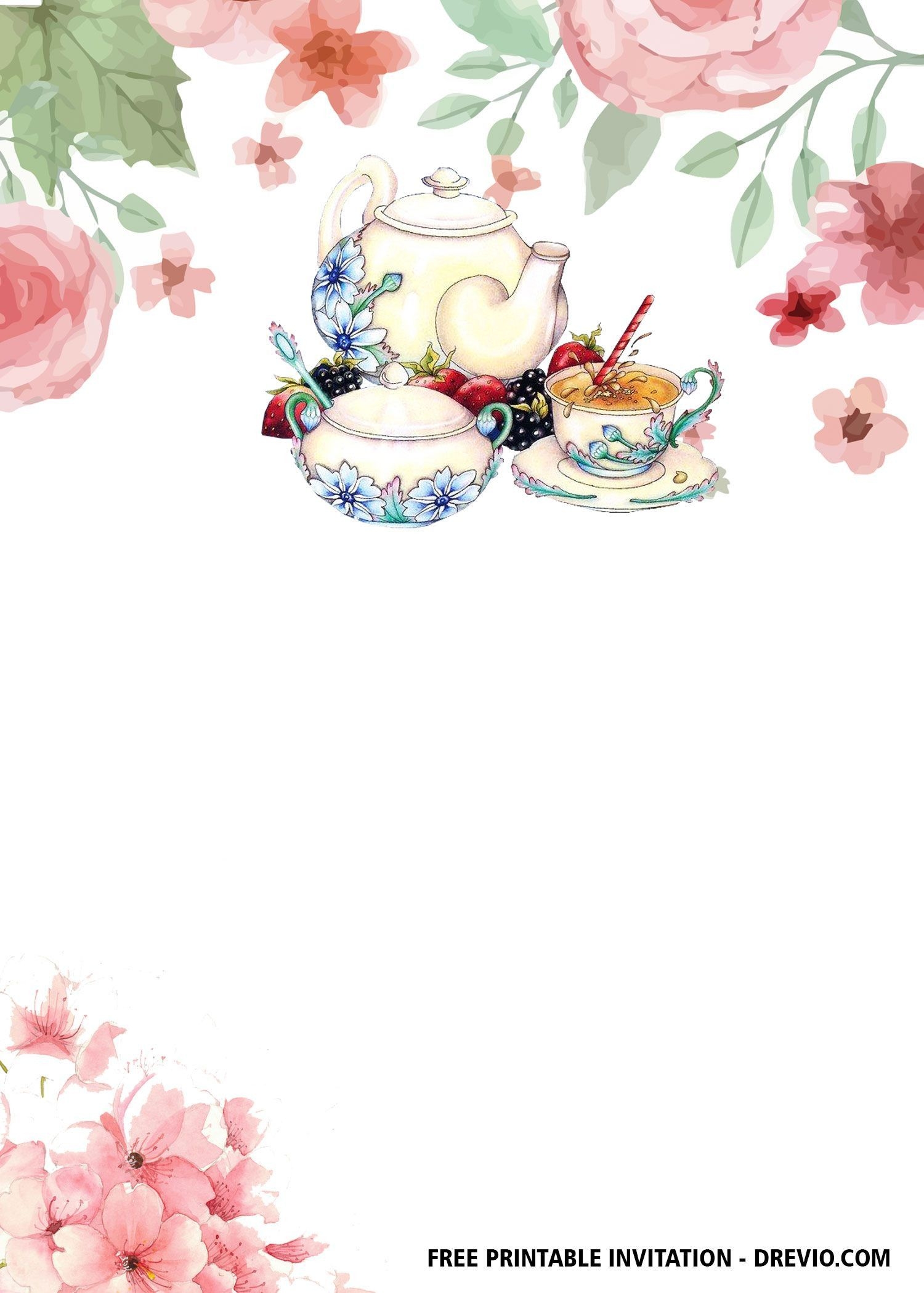 free tea party invitation templates