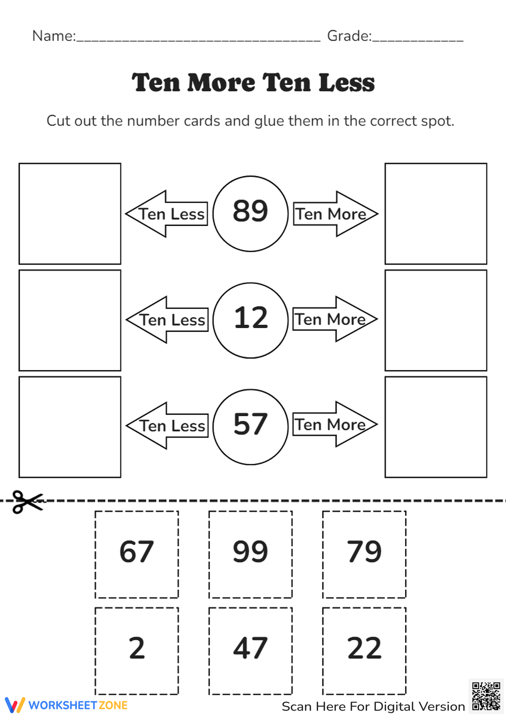 Free Ten More Ten Less Worksheet Download Free Ten More Ten Less 