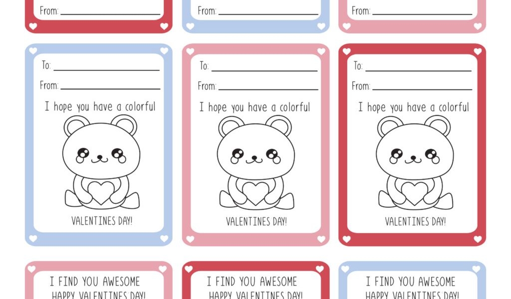 Free Valentine Card Printables For Kindergarten Fun Free Printable 