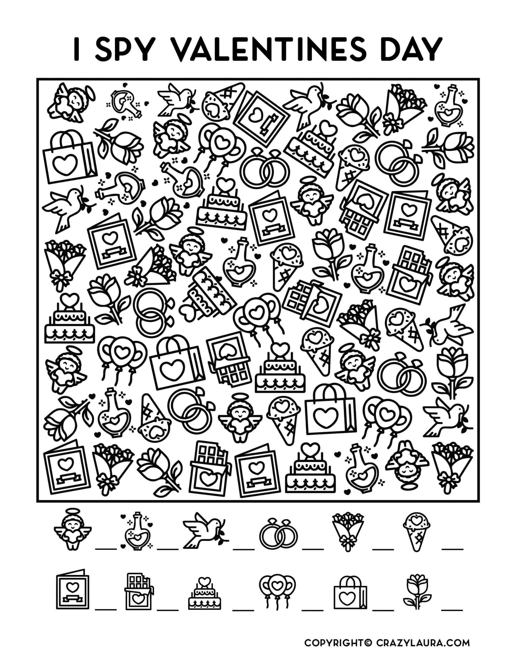 Free Valentines Day I Spy Printable Game For Kids In 2025 Valentine 
