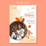 Free Vector Flat Autumn Invitation Template