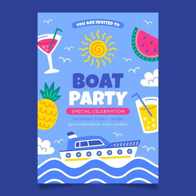 boat party invitation templates free
