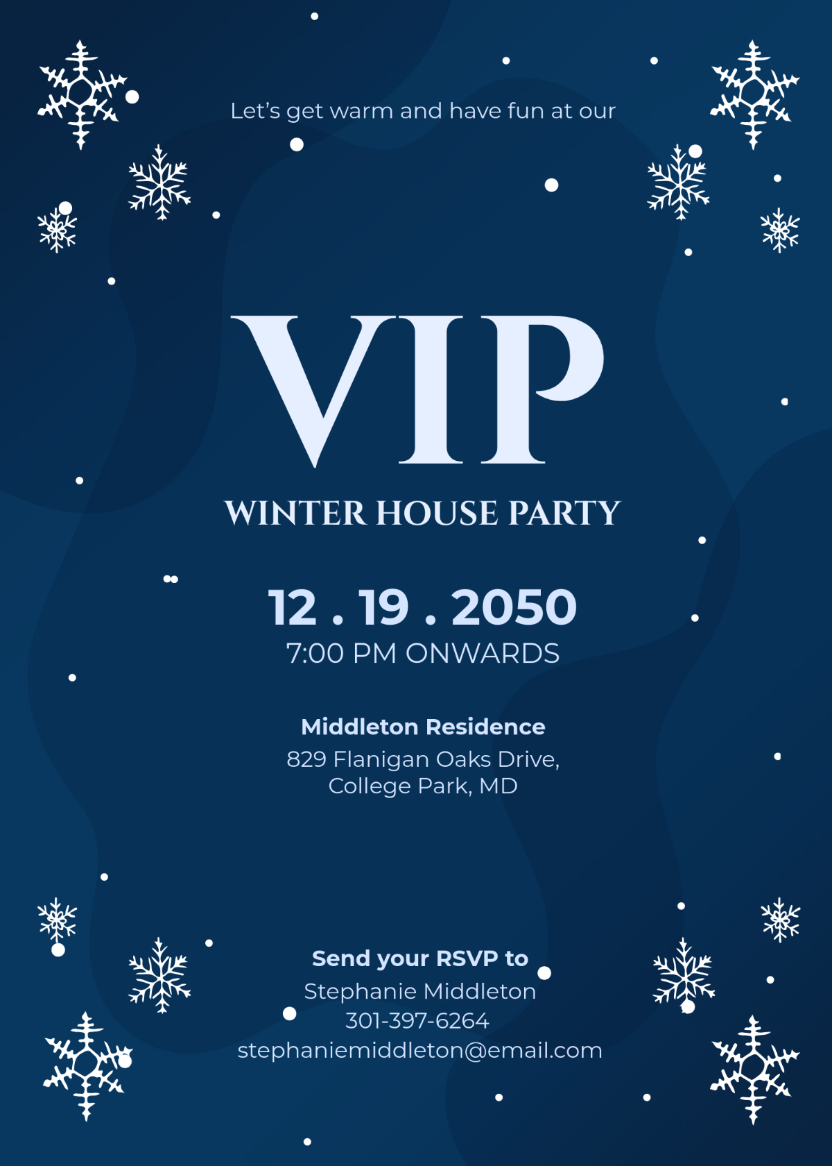 Free VIP Winter Party Invitation Template To Edit Online