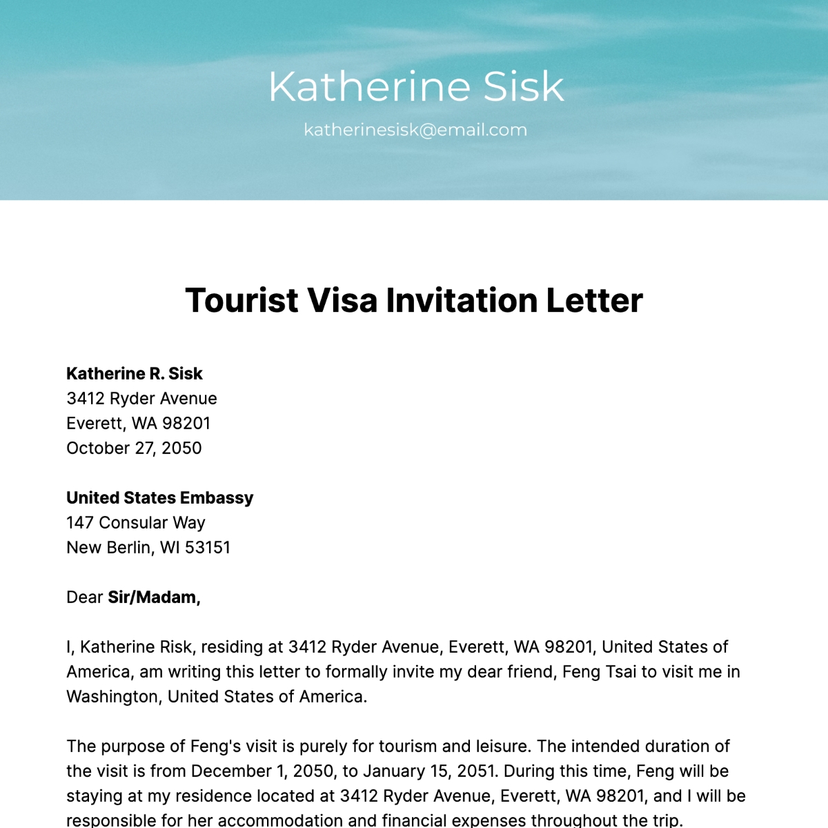 FREE Visa Invitation Letter Templates Examples Edit Online Download