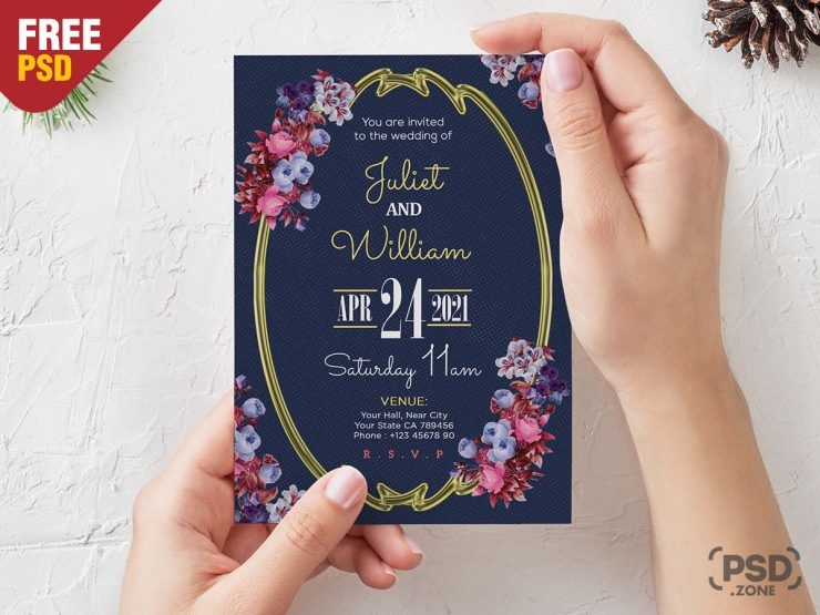 Free Wedding Invitation Card Template Download PSD