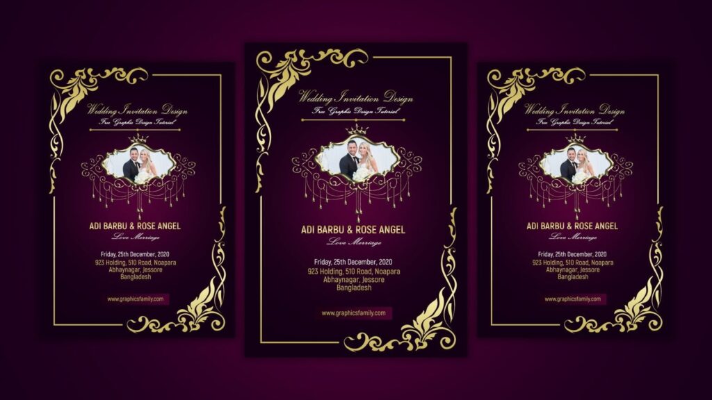 Free Wedding Invitation Card Template GraphicsFamily