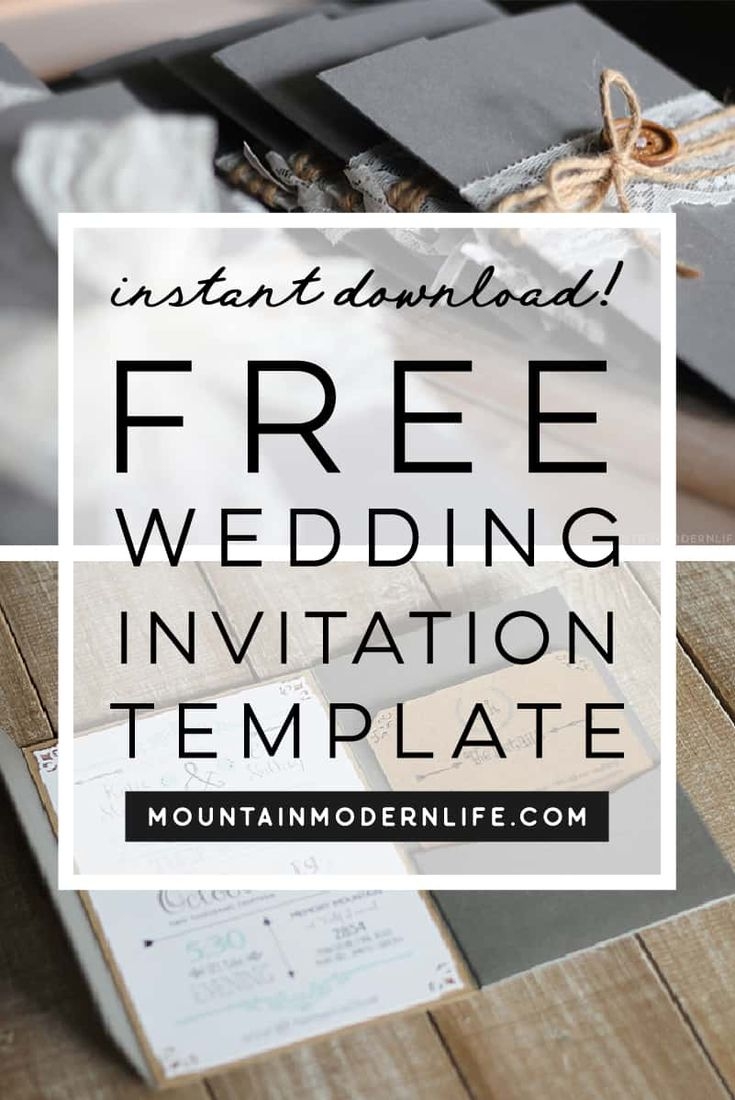 FREE Wedding Invitation Template MountainModernLife Free