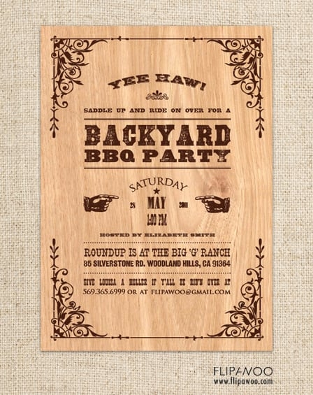 free western invitation templates