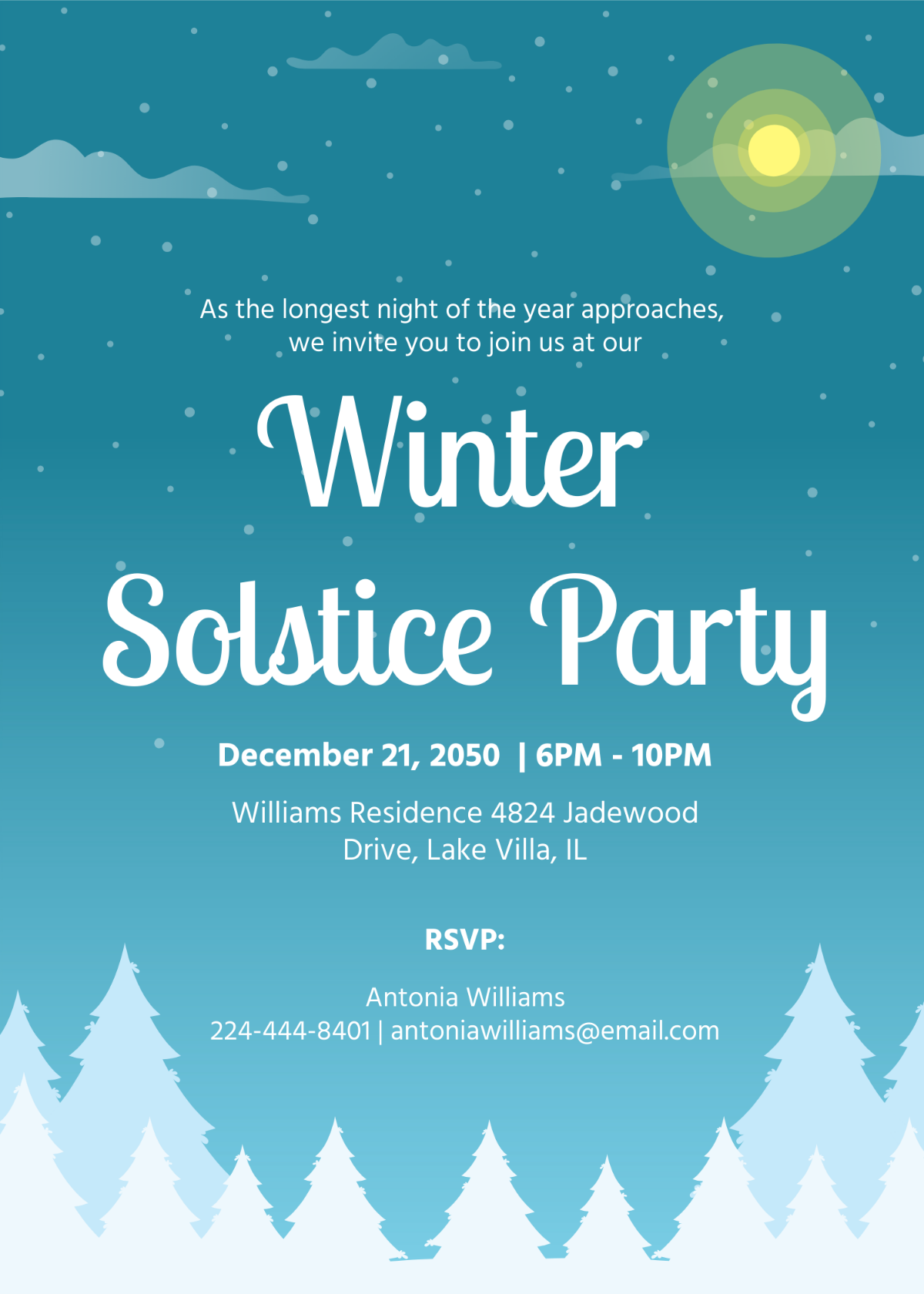Free Winter Solstice Party Invitation Template To Edit Online