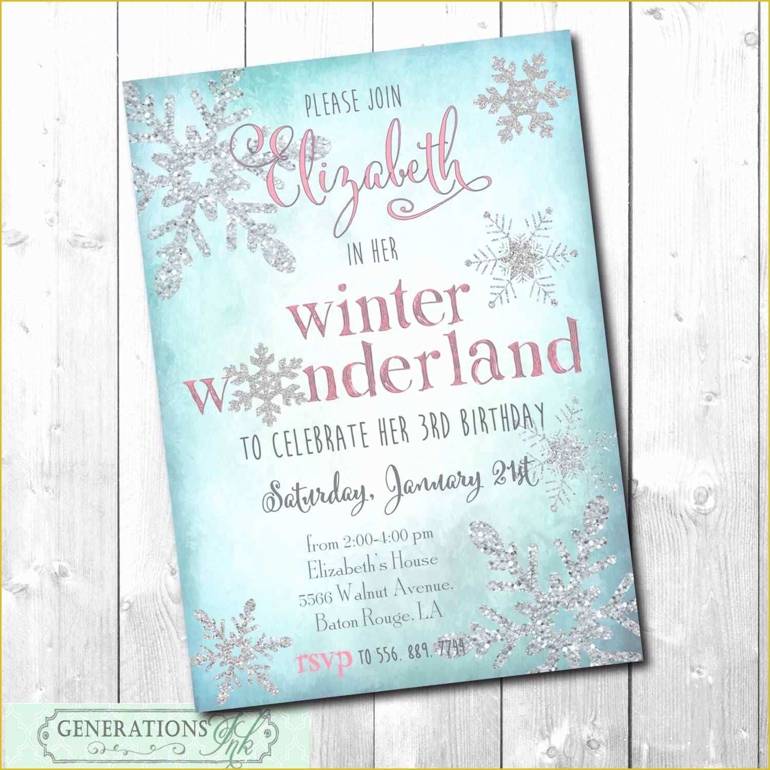 winter wonderland invitations templates free