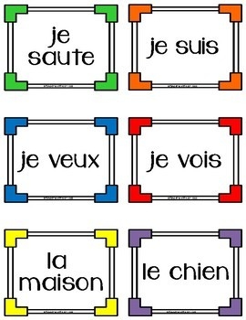 French Vocabulary Flash Cards By Teaching With Jen Rece TpT