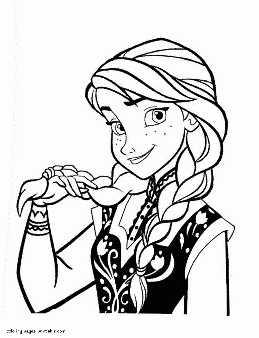 Frozen Anna Coloring Pages COLORING PAGES PRINTABLE COM