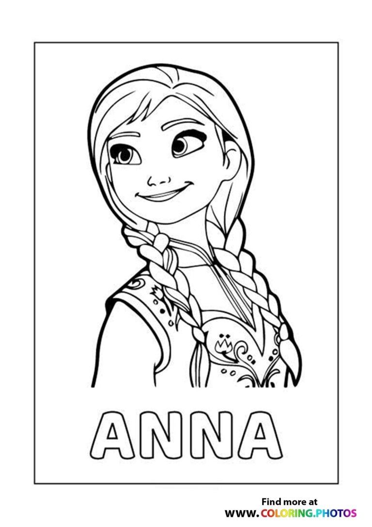 Frozen Anna Coloring Pages For Kids Easy Print Or Download
