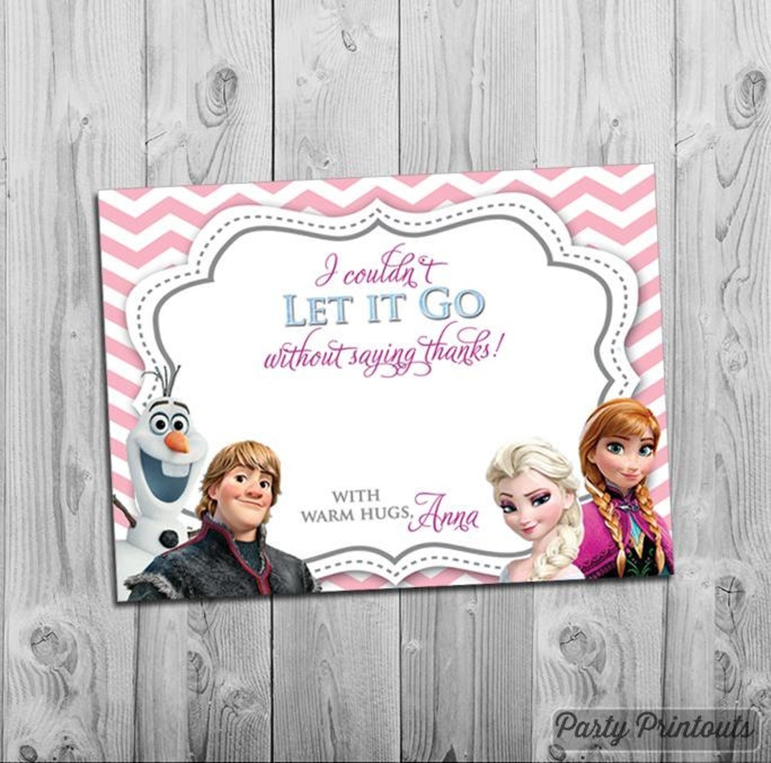 Frozen Thank You Cards Printable Frozen Birthday Thank You Card 