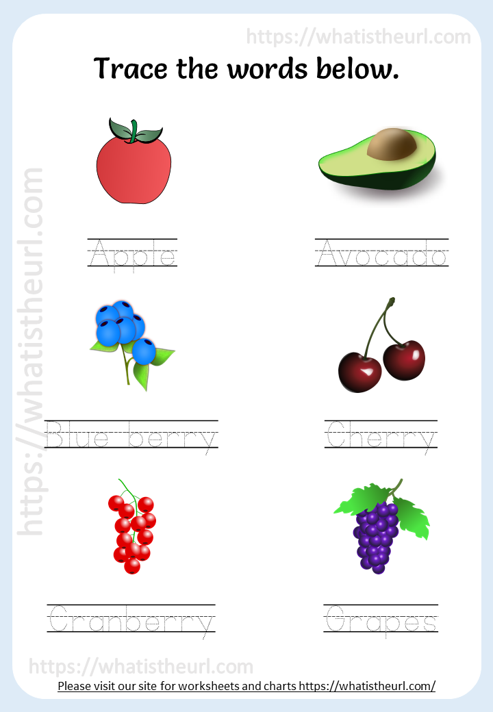 word tracing worksheets