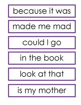 fry phrases printable flash cards