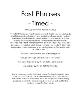Fry Phrases Flash Cards List Sixteen By Ali Cramblit TpT