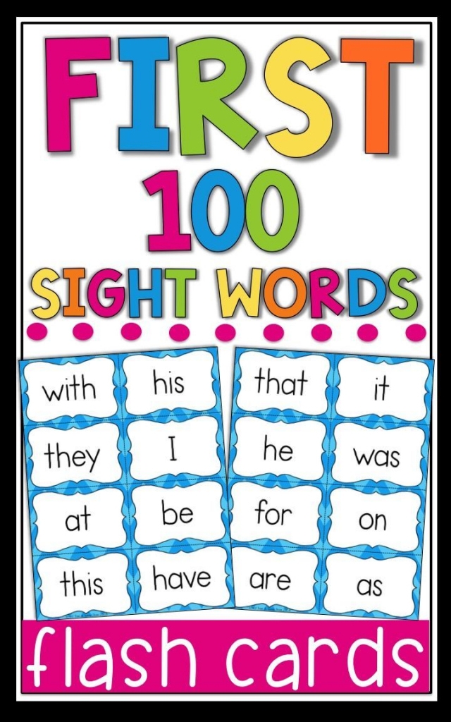 kindergarten sight words printable flash cards