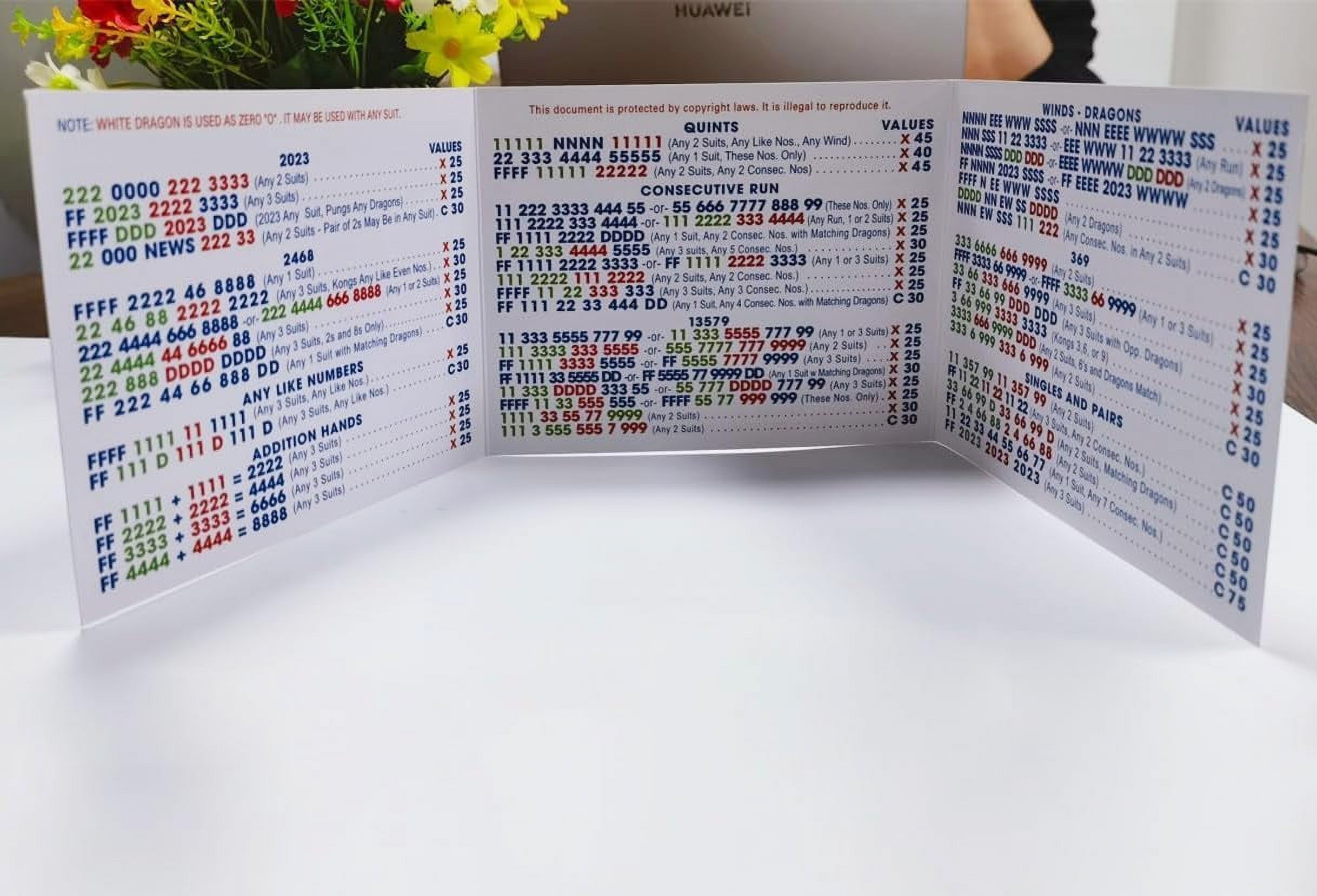 mahjong cards printable 2020