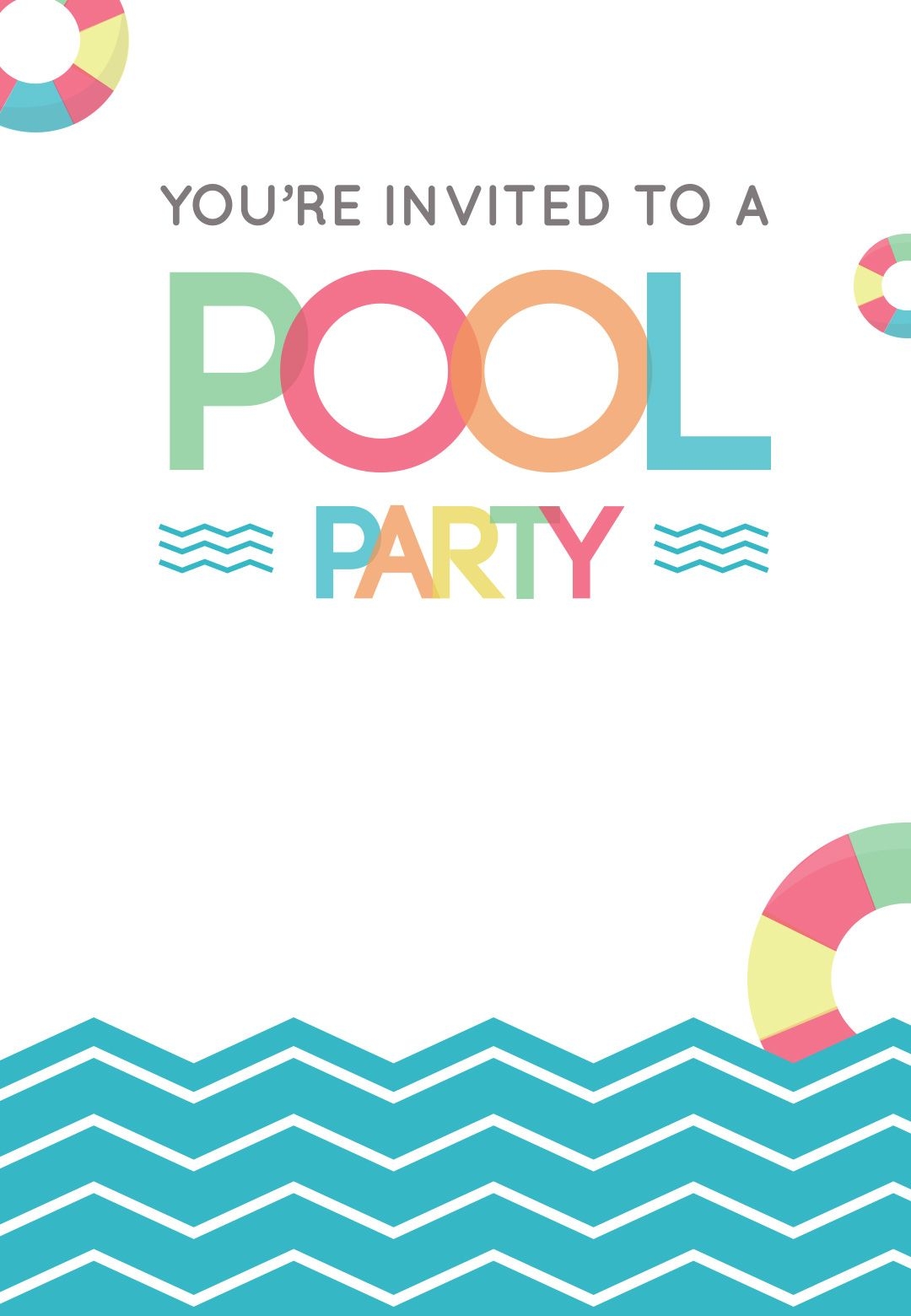 Fun Afternoon Pool Party Invitation Template Free Greetings 