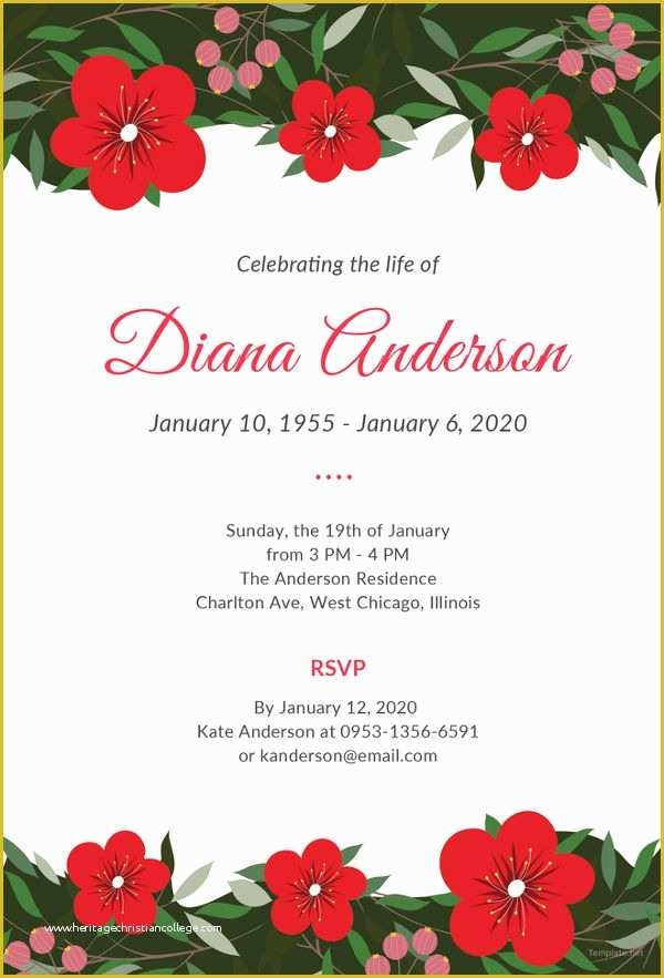 funeral invitation templates free