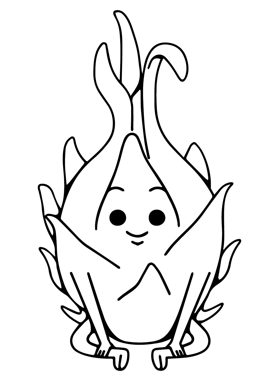 Funny Dragon Fruit Coloring Page Free Printable Coloring Pages