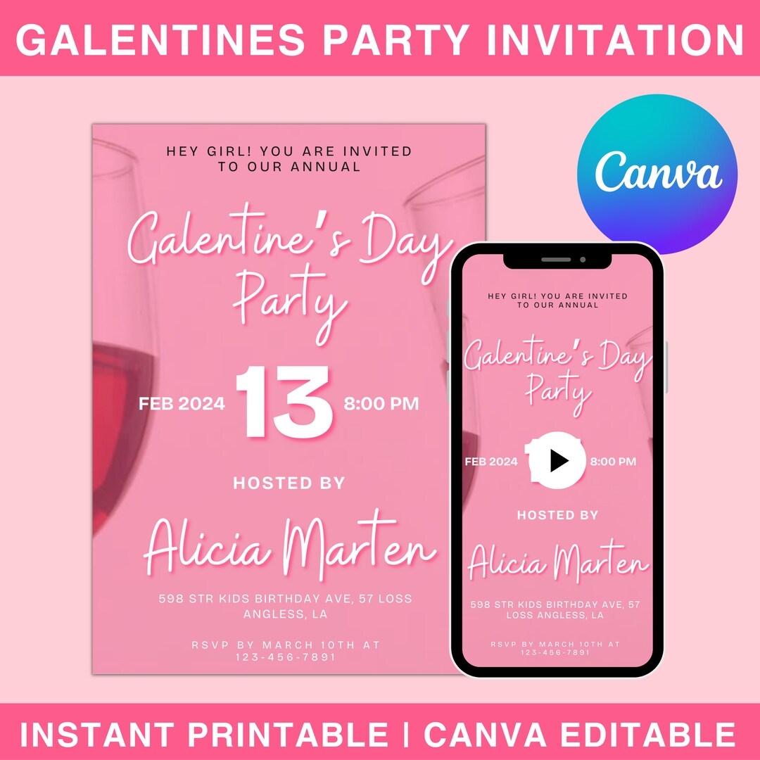 galentines day invitation template