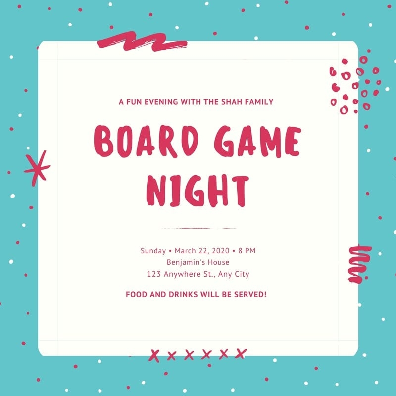 Game Night Invite Template Printable Word Searches