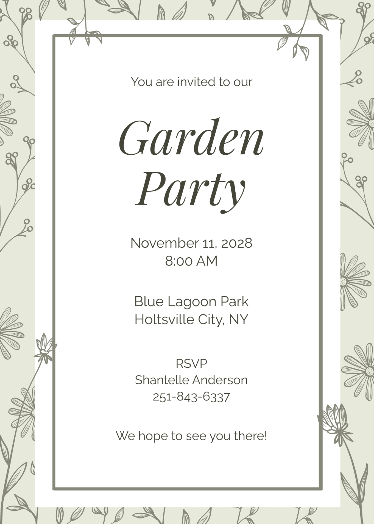 Garden Party Invitation Template Edit Online Download Example 