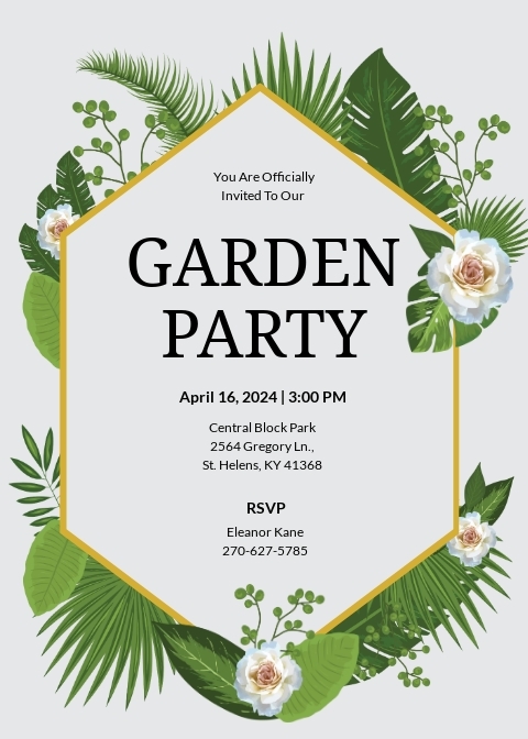 Garden Party Invitation Template Free PDF Word PSD Apple Pages