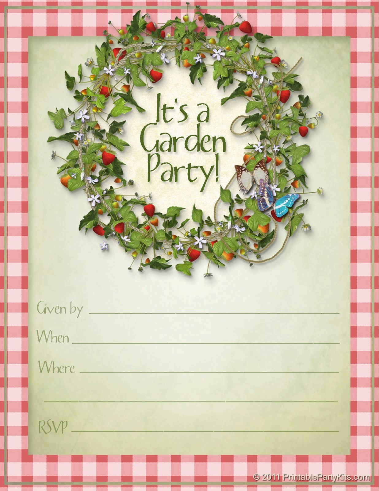 Garden Party Invitations Templates Free