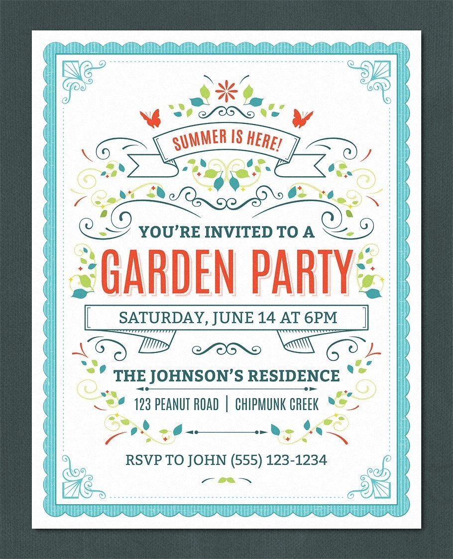 Garden Party Invitations Templates Free As You Can See Brown And White 